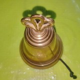 F725-Clopotel vechi in bronz masiv aurit stare foarte buna robust si elegant.