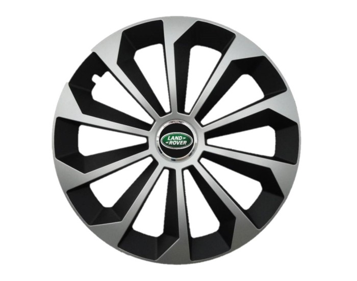 Set 4 capace roti Fame Gri-Negru cu inel R14, pentru gama auto Land Rover
