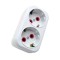 Dublu stecher 2x SCHUKO 16A 3500W alb/rosu VE12000 LAVA Sokets