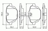 Set placute frana,frana disc BMW Seria 5 Touring (F11) (2010 - 2016) BOSCH 0 986 494 432