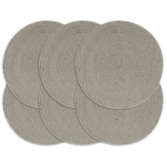 vidaXL Naproane, 6 buc., gri, 38 cm, bumbac, rotund 133849