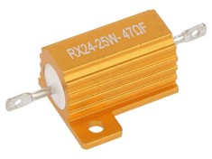 Rezistor bobinat 47&Omega; 25W &plusmn;1% 50ppm/&deg;C cu radiator pentru lipit