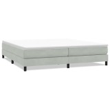 Cumpara ieftin Pat cu arcuri fara saltea gri deschis 200x220 cm catifea