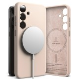 Husa pentru samsung galaxy s24, ringke silicone magnetic, pink sand