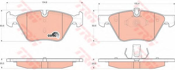 Set placute frana,frana disc BMW Seria 5 Touring (E61) (2004 - 2010) TRW GDB1559