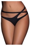 Chiloti Erotica, cu bretele duble incrucisate, negru, S-M, S/M