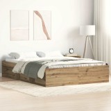 VidaXL Cadru pat fără saltea Stejar Artisan 160x200cm Lemn prelucrat
