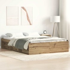 vidaXL Cadru pat fără saltea Stejar Artisan 160x200cm Lemn prelucrat 3328853