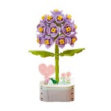 Set De Constructie Floare Zambila 3D Innovium&trade;, Model Realist In Ghiveci, Culoare Mov, 128g, Dimensiuni 16.5 &times; 6.2 CM