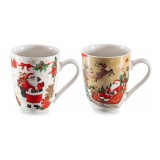 Set 2 cani Craciun portelan multicolor in cutie cadou QF &Oslash; 8 cm x 10,5 H, 300 ml