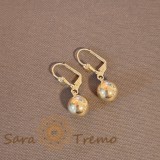 Cercei Clasici cu Bila Mare - Model Glob Auriu Luxos - 2.5 cm