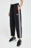 Adidas pantaloni de trening culoarea negru, cu imprimeu