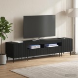 Cumpara ieftin Set de 3 piese pentru TV cu LED ZWOLLE Negru Lemn prelucrat