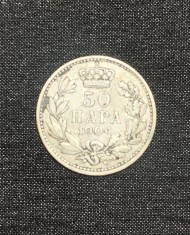 Moneda 50 para 1904 argint Serbia