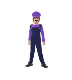 Costum carnaval Instalator Mov (Mario) pentru copii marime 130/140 cm (9-10 ani)