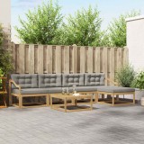 vidaXL Set de canapele de exterior 6 pcs Alb și gri deschis 3386355