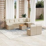 VidaXL Set canapele de grădină cu perne, 10 piese, bej, poliratan 3256191