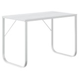 Birou de computer, alb, 110x60x73 cm, lemn prelucrat