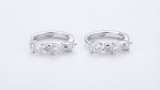 Cercei Hoop din Argint 925 ,Cluster Mix cu Zirconiu Eleganta si Stralucire in Miscare