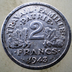 1.111 FRANTA VICHY WWII 2 FRANCS FRANCI 1943