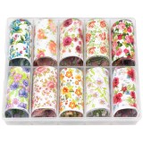 Cumpara ieftin Set Folii Transfer LUXORISE Flower Paradise, 10 buc, LUXORISE Nail Art