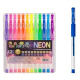 Set Pixuri Neon, Multicolor, 12 Bucăți, Corp Transparent, Oem