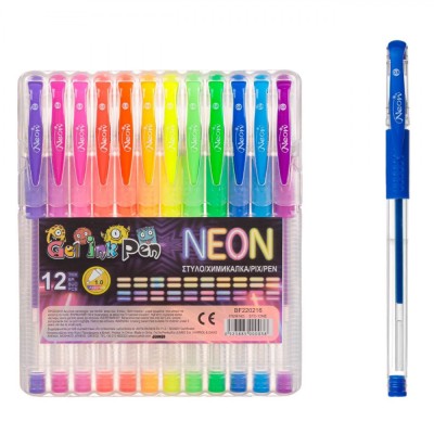 Set Pixuri Neon, Multicolor, 12 Bucăți, Corp Transparent foto