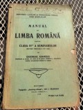 Manual de limba rom&acirc;nă pentru clasa IV-a a seminariilor - Gheorghe Adamescu. An apariție: 1916