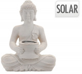 Cumpara ieftin Lampa solara de gradina Buddha, 21x14x28 cm, ceramica, Excellent Houseware