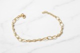 Cumpara ieftin Bratara Argint 925 Placata cu Aur Golden Marquise Link , Design Modern cu Cristale PavA
