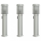 Cumpara ieftin Lampi de podea de exterior 3 buc argintiu 60 cm otel inoxidabil