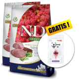 Cumpara ieftin Farmina N&amp;amp;D dog GF QUINOA Medium &amp;amp; Maxi Weight Control, Lamb 2x7 kg + Arpalit NEO GRATUIT