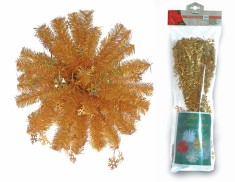 Decoratiune sferica din beteala aurie cu fulgi de zapada diametru 400 mm foto