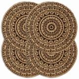 Cumpara ieftin Naproane, 4 buc., maro inchis, 38 cm, iuta, rotund