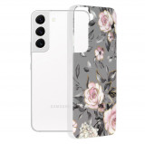 Techsuit - Marble Series - Samsung Galaxy S22,gri cu flori