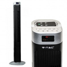 Ventilator tip turn, 55 W, 120 cm, 3 viteze, display, telecomanda, Negru