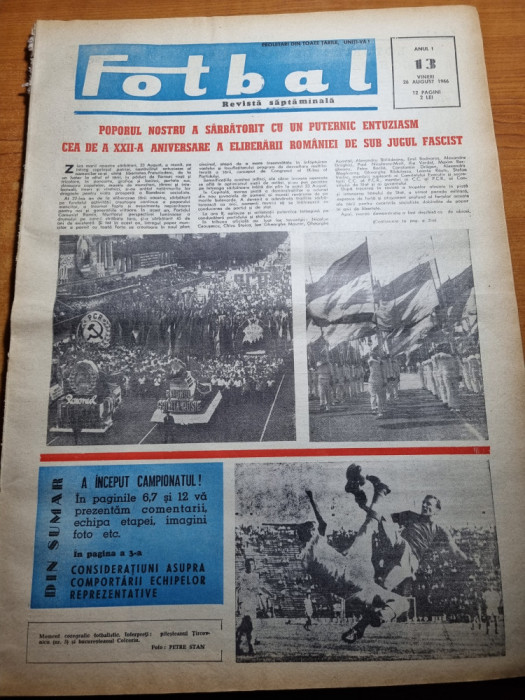 fotbal 26 august 1966-ASA sibiu,interviu ilie oana,radiografia etapei
