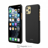 Husa Vetter pentru iPhone 11 Pro Max, Clip-On Ultra Slim, Made from Aramid Fiber, Kevlar, Magnetic Negru