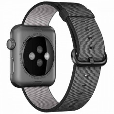 Curea iUni compatibila cu Apple Watch 1/2/3/4/5/6/7, 38mm, Nylon, Woven Strap, Electric Gray foto