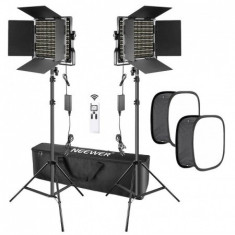 Kit de 2 panouri Neewer Bi Color 480 LED,trepiezi 200 cm,2 difuzoare softbox,telecomanda,geanta transport