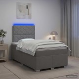 Cumpara ieftin Pat boxspring cu saltea Gri deschis 120 x 200 cm Tesatura