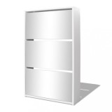 Cumpara ieftin Pantofar cu oglinda si 3 niveluri, alb, 63 x 17 x 102,5 cm
