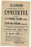 Afis Concert Ecaterina Fotino si Flor Brevimann - 1928
