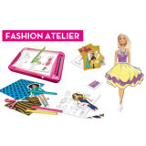 Atelier de moda Barbie, 1 papusa Barbie, 1 tablita de desen, accesorii, 4 ani+, LISCIANI