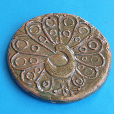 Medalie din ceramica - PASAREA MAIASTRA -piesa deosebita de productie romaneasca