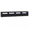 Comoda TV cu lumini LED, negru, 240x35x40cm