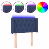 Cumpara ieftin Tablie de pat cu LED, albastru, 83x16x78/88 cm, textil