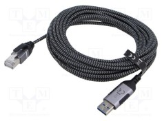 Cablu slim USB 3.0 RJ45 - 10m U/FTP, Goobay