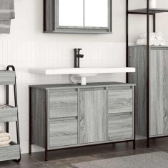 Gossi dulap pentru chiuveta cu sertare gri sonoma 90x34,5x60 cm