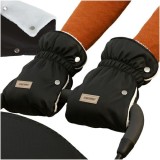 Manusi izolate pentru carucior, duble, inchidere capsa, universale, impermeabile, negre